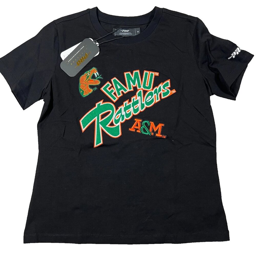 Pro Standard Womens Medium‎ Black NCAA Florida A&M Rattlers Football T-Shirt NWT